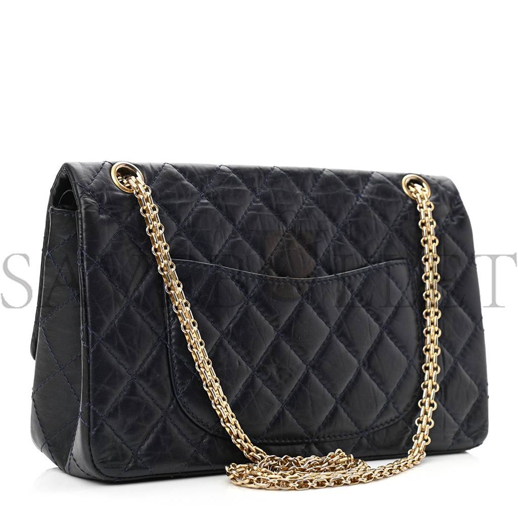 Ch*el calfskin quilted 2.55 reissue 226 flap navy blue (27*17*9cm)