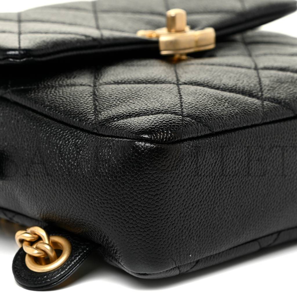 Ch*el caviar quilted multi chain backpack black (18*18*6cm)
