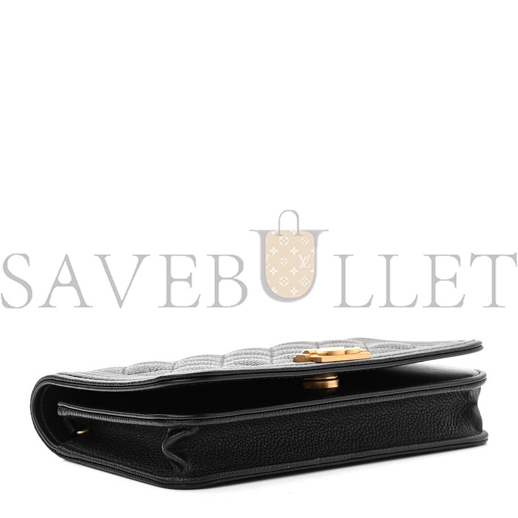 Ch*el caviar quilted boy wallet on chain woc black gold hardware (19*13*5cm)