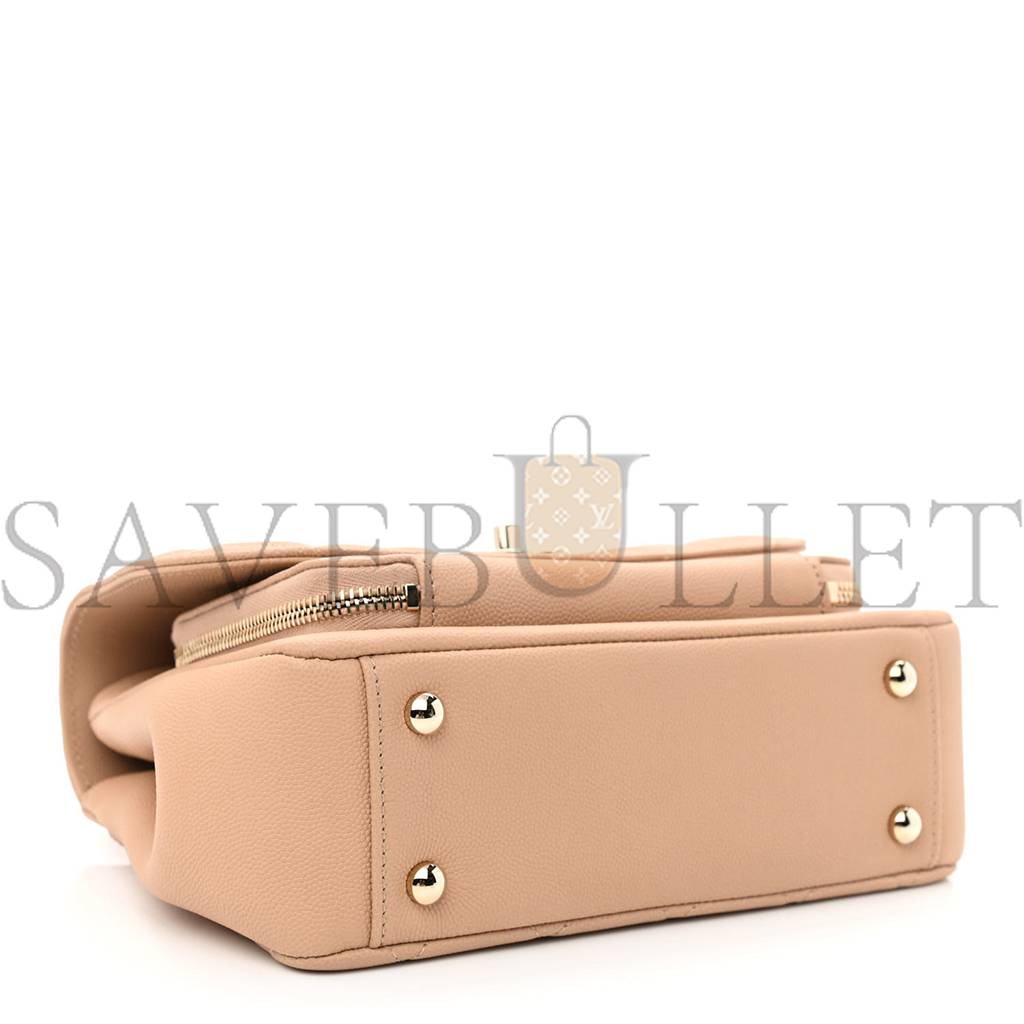 Ch*el caviar quilted medium business affinity flap beige gold hardware (22*16*7cm)