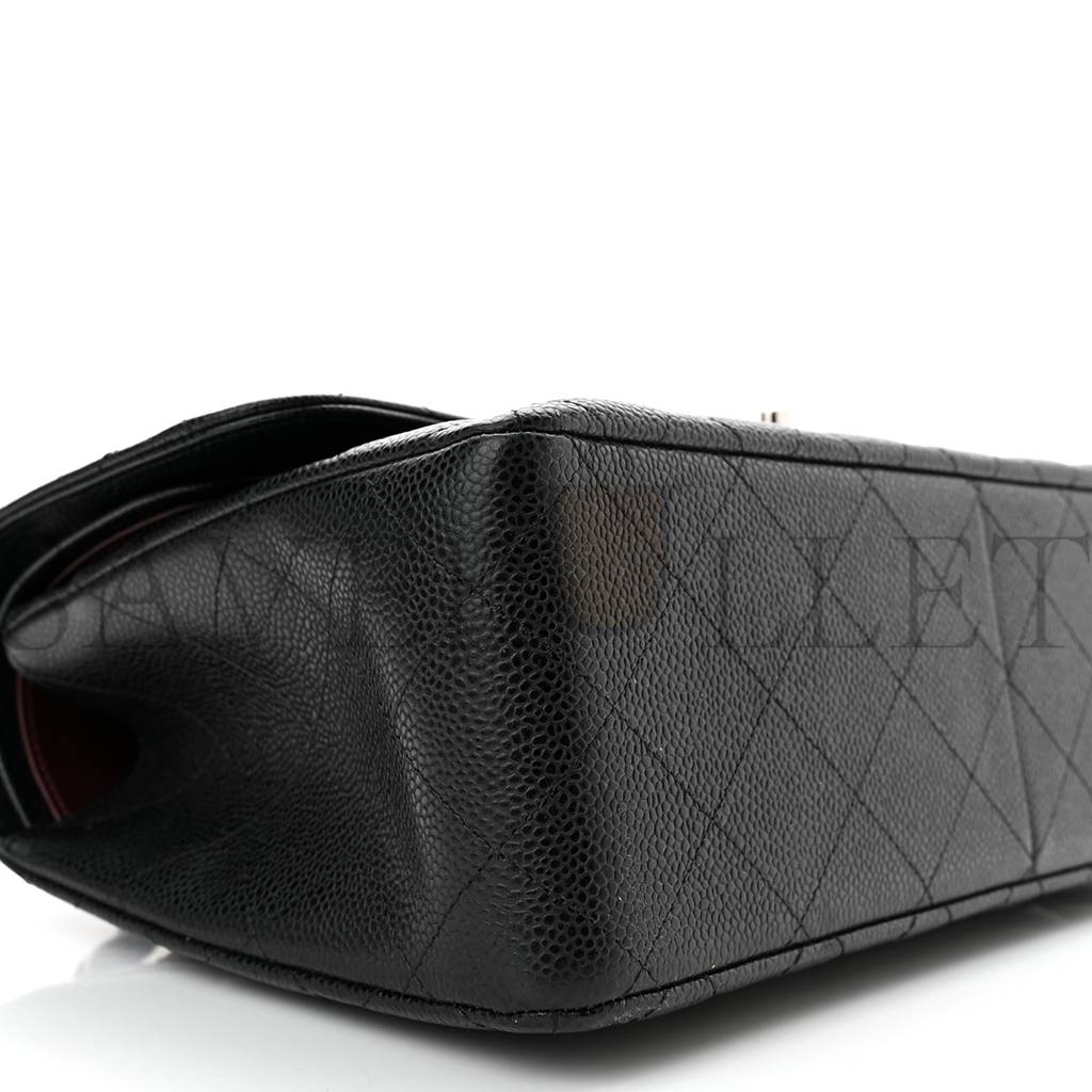 Ch*el caviar quilted jumbo double flap black silver hardware (30*20*9cm)