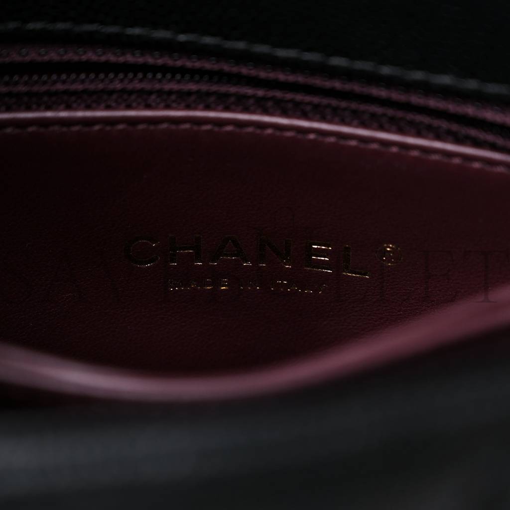 Ch*el caviar quilted extra mini coco handle flap black silver hardware (18*13*9cm)