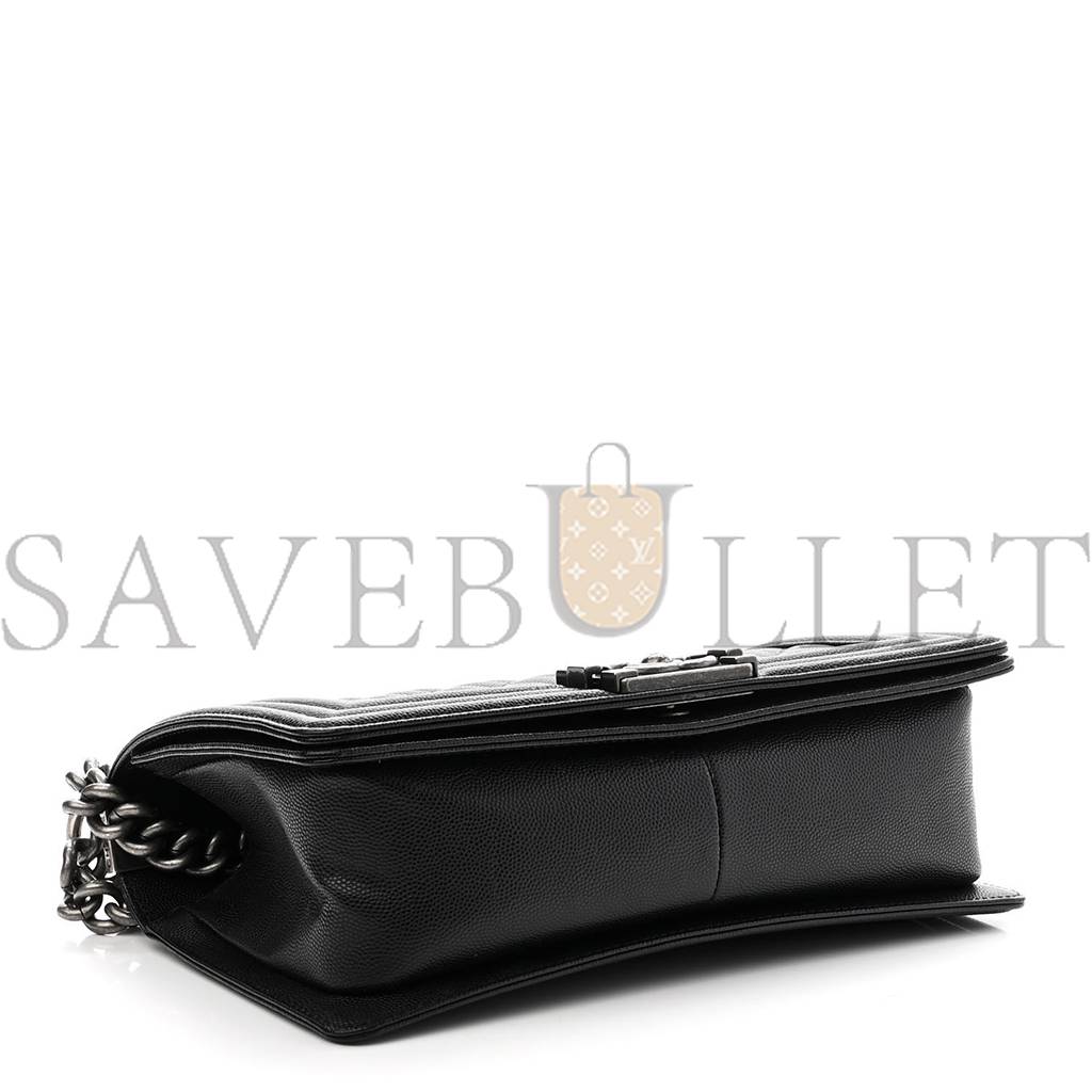 Ch*el caviar quilted medium boy flap black silver hardware (25*15*8cm)