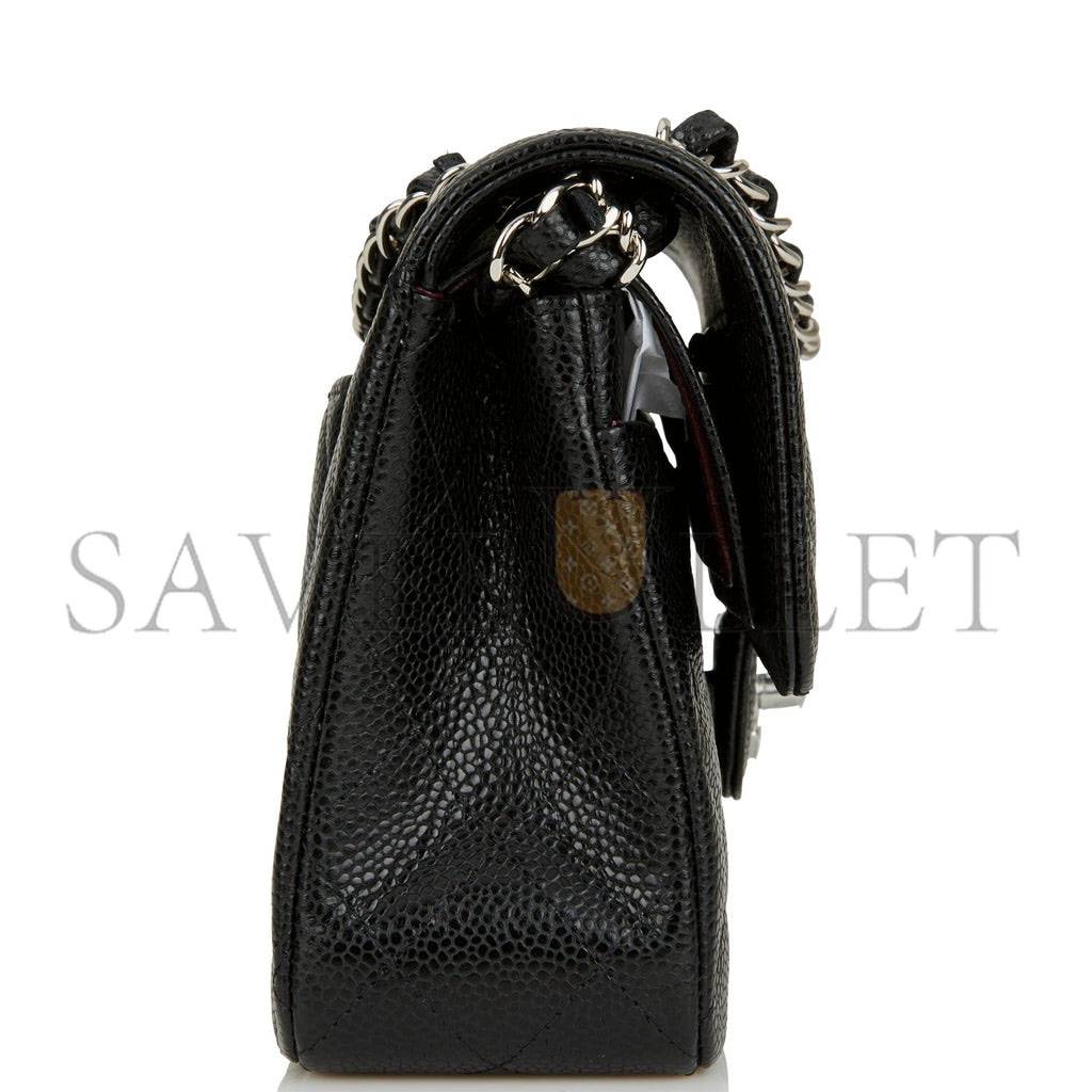 Ch*el small classic double flap black caviar silver hardware (23*13*6cm)