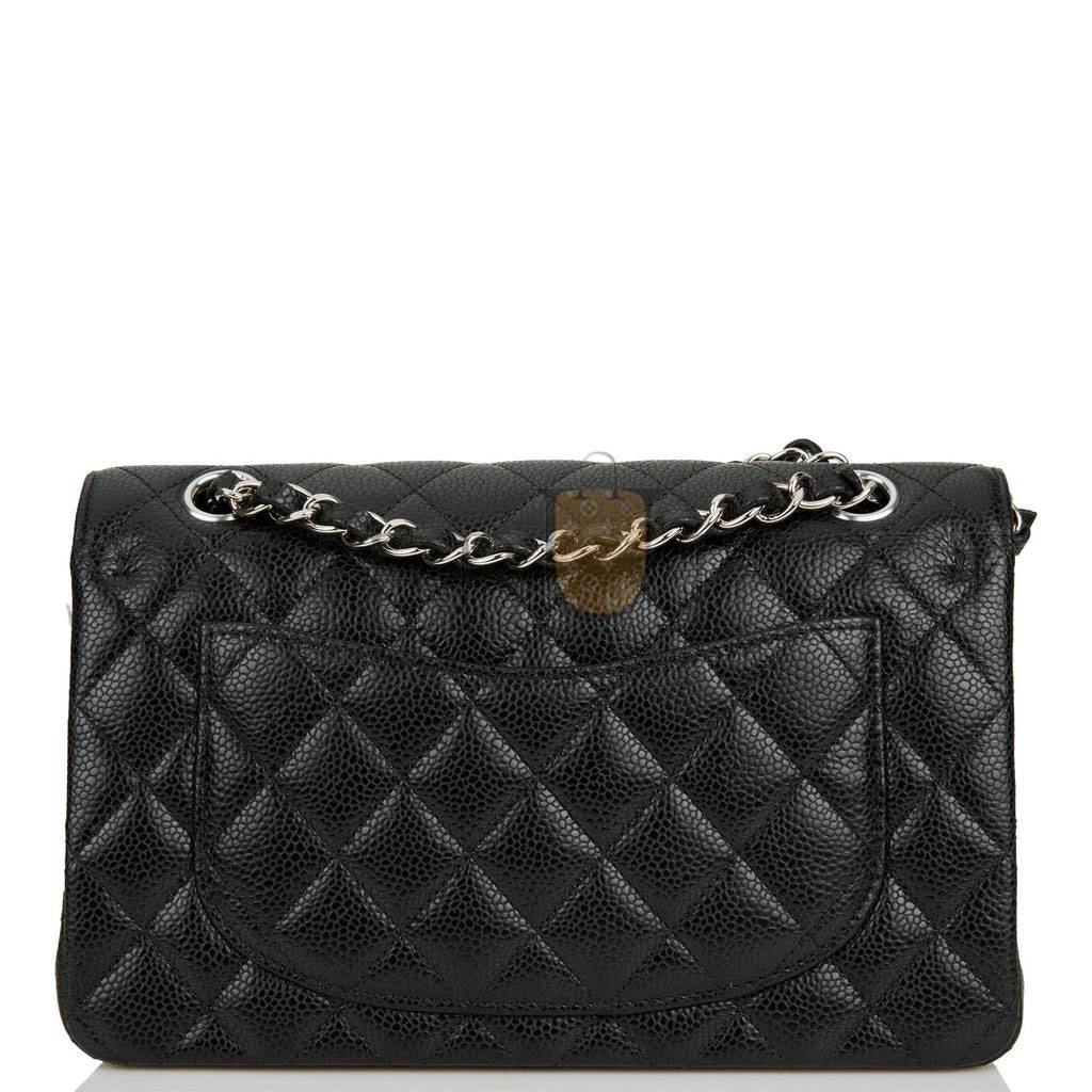 Ch*el small classic double flap black caviar silver hardware (23*13*6cm)
