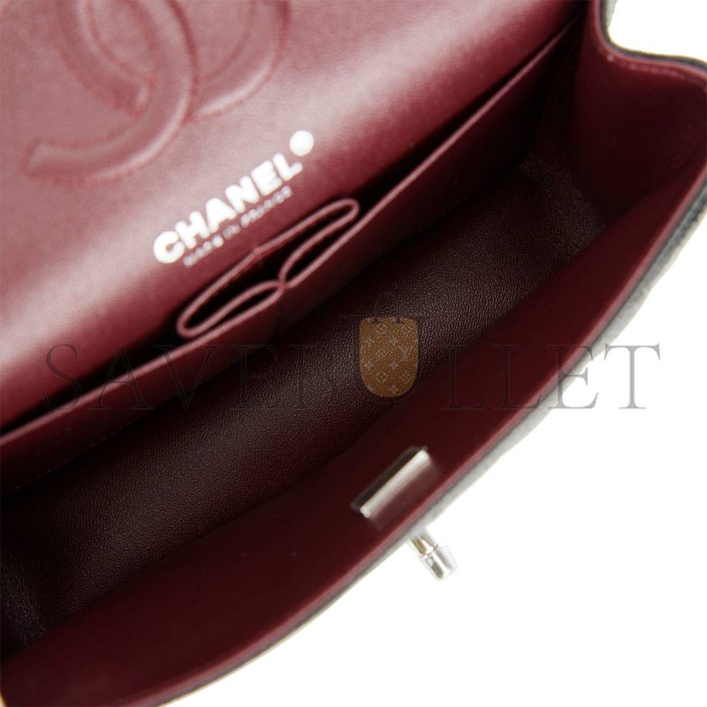 Ch*el small classic double flap black caviar silver hardware (23*13*6cm)