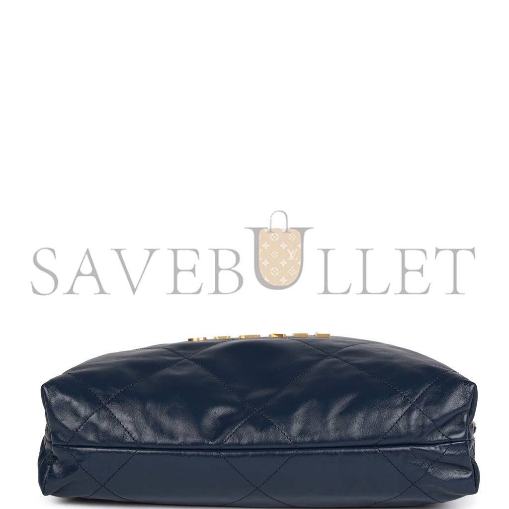 Ch*el large 22 bag navy lambskin antique gold hardware (46*45*10cm)