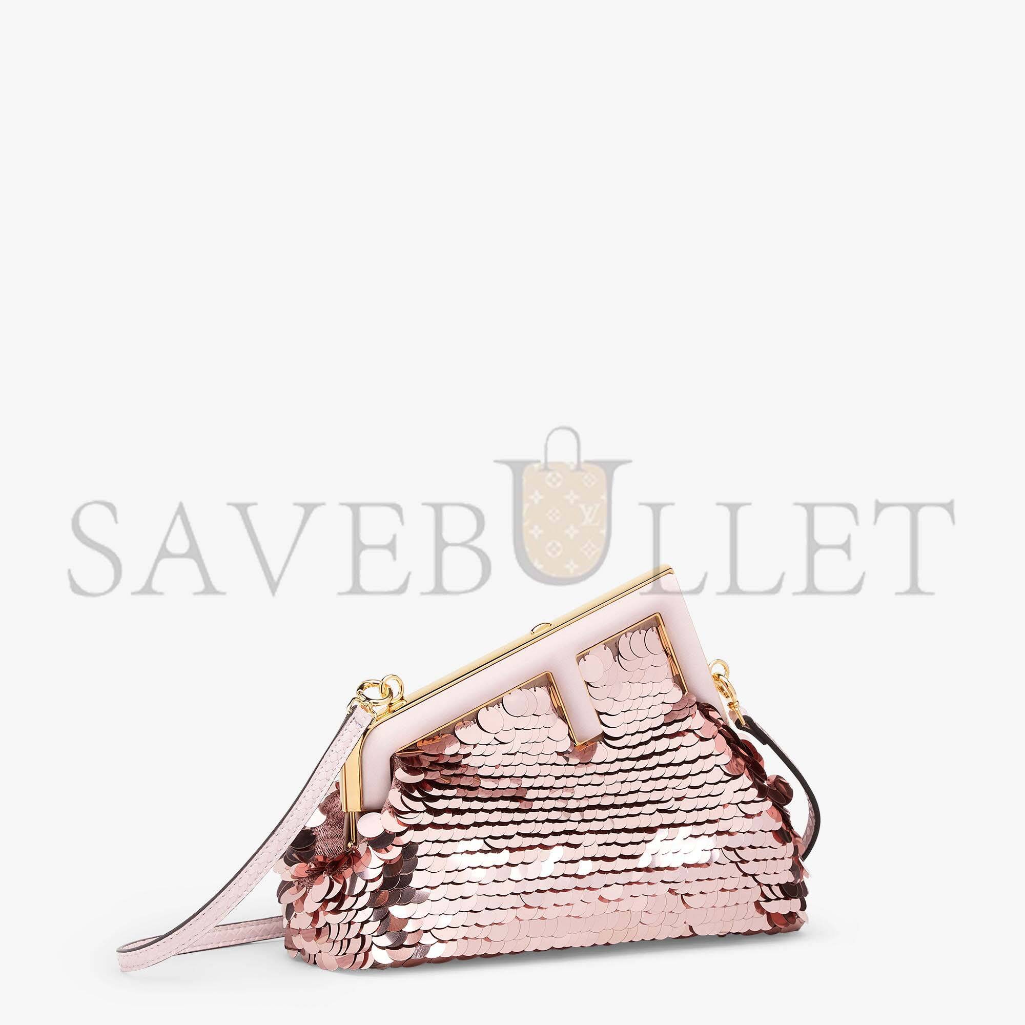 F**di first small - pink sequinned bag 8bp129ajs4f1hmd (26*18*9.5cm)