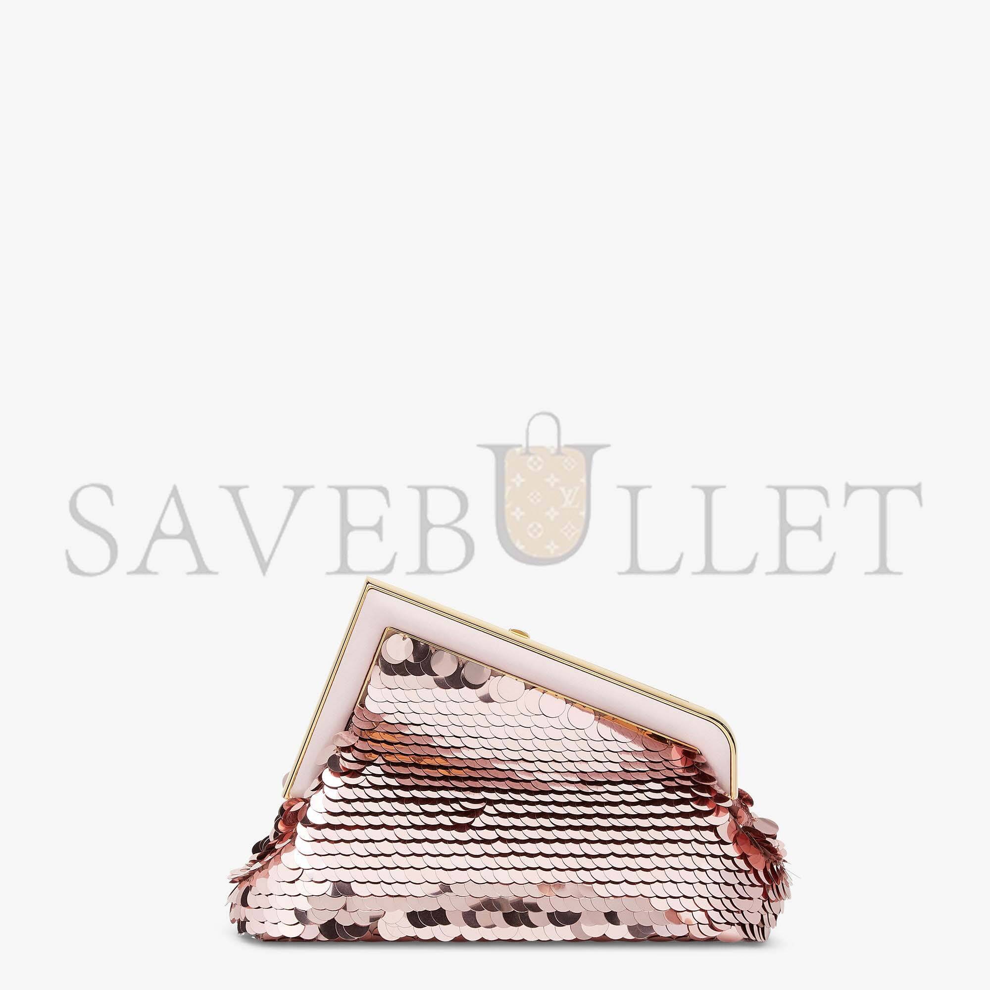 F**di first small - pink sequinned bag 8bp129ajs4f1hmd (26*18*9.5cm)