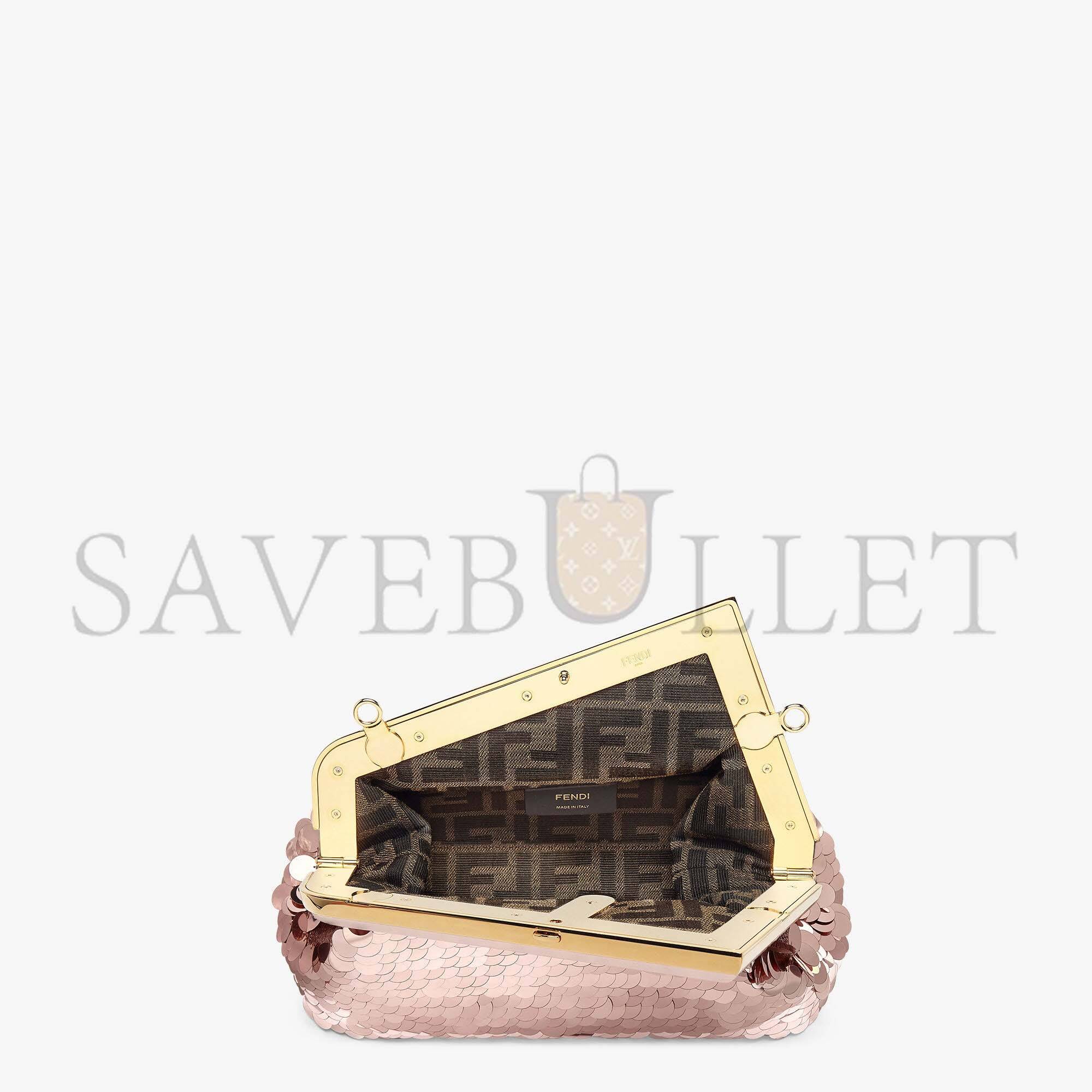 F**di first small - pink sequinned bag 8bp129ajs4f1hmd (26*18*9.5cm)