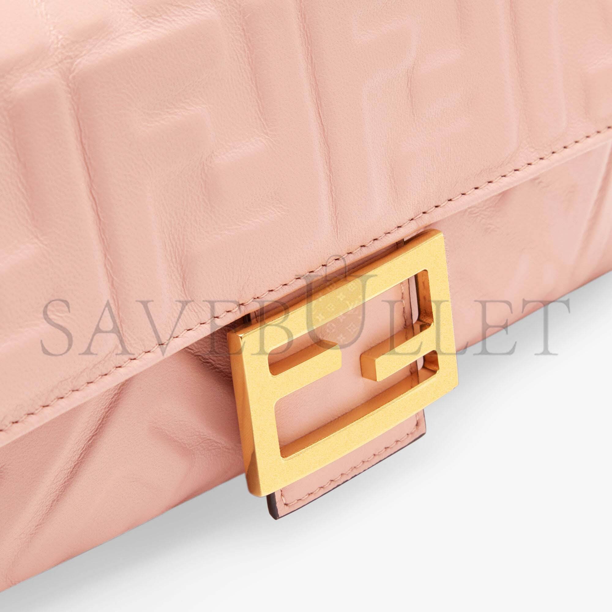 F**di baguette - pink nappa leather bag 8br600a72vf19pq (27*15*6cm)