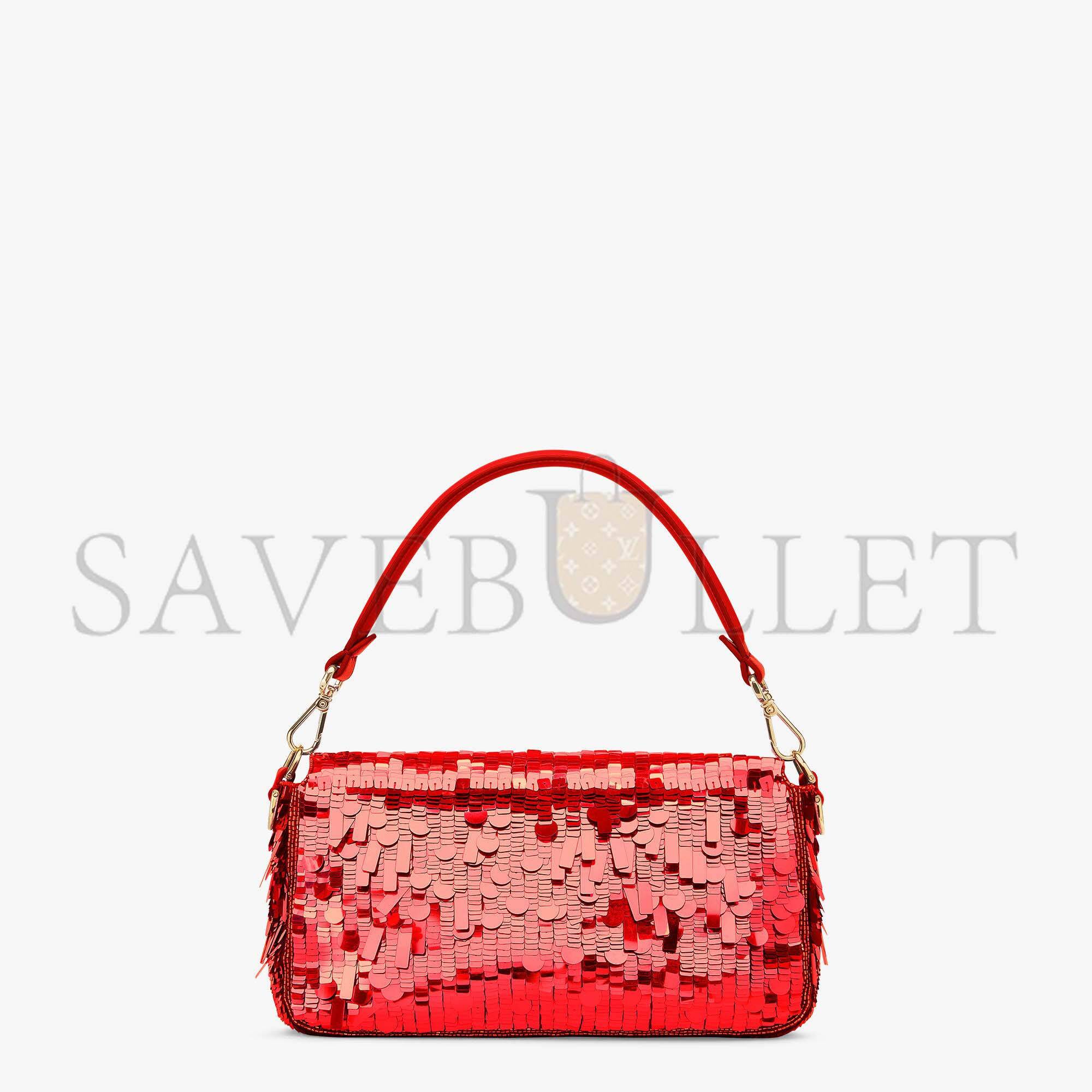 F**di baguette - red sequin and leather bag 8br600amp0f0v3l (27*15*6cm)
