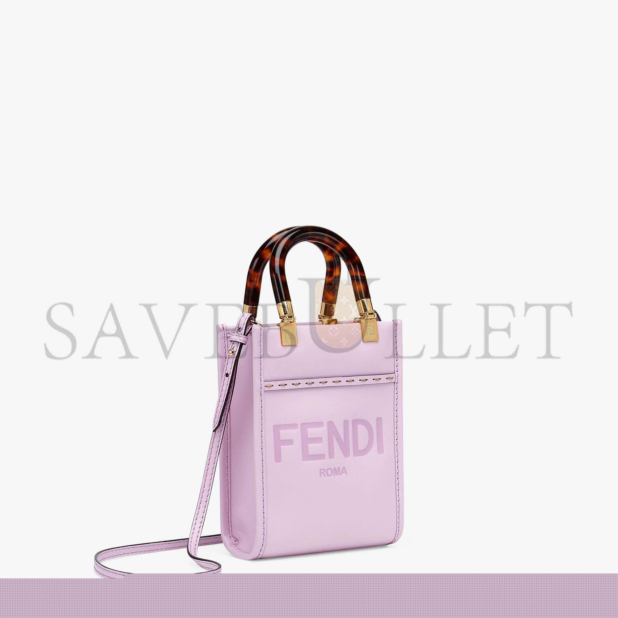 F**di mini sunshine shopper - lilac leather mini bag 8bs051abvlf1hov (18*13*6.5cm)
