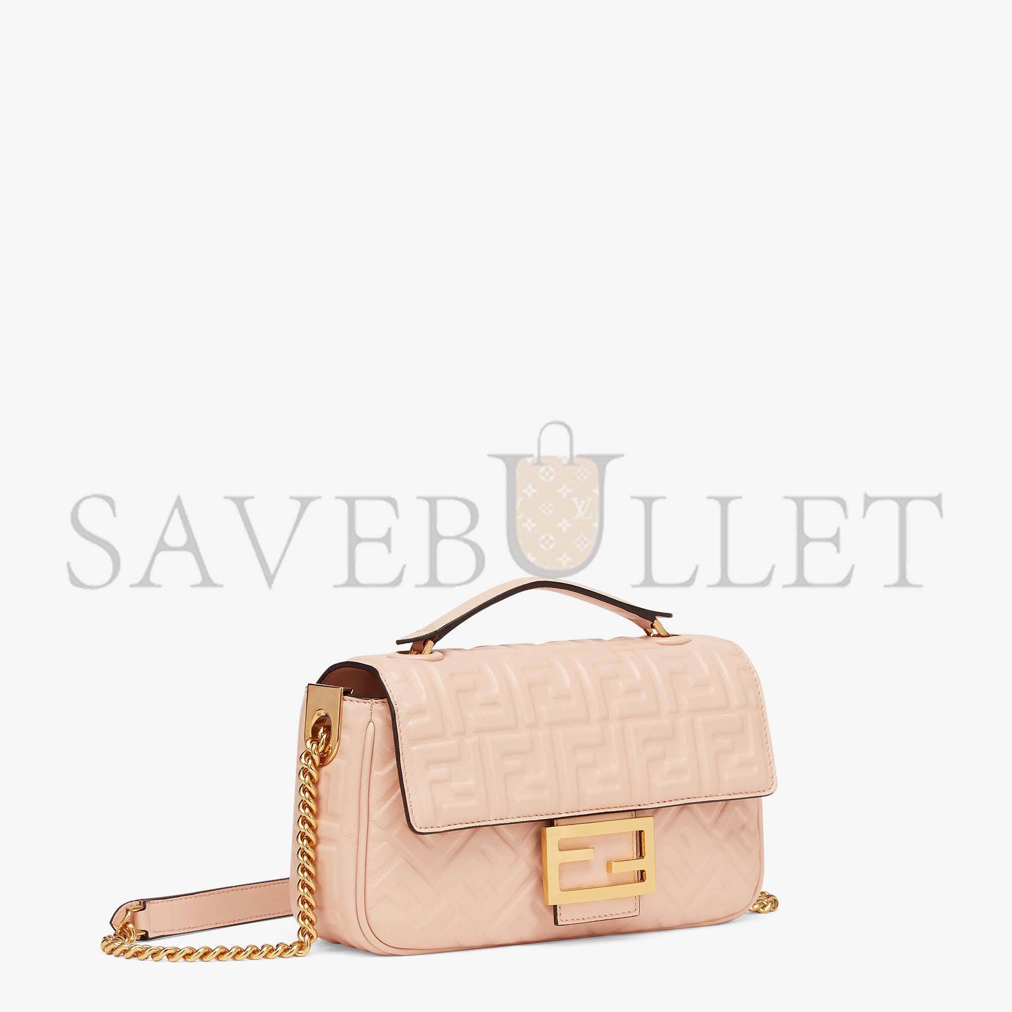 F**di baguette chain midi - pale pink leather bag 8br793ah9cf171m (24*14.5*7cm)