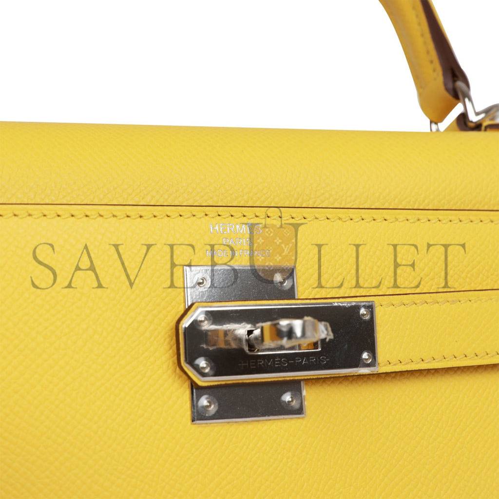 H**mes kelly sellier 28 jaune de naples epsom palladium hardware (28*22*10cm)