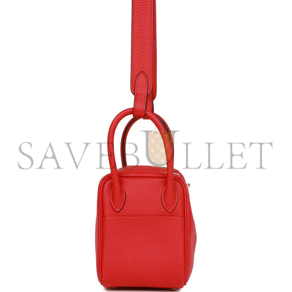 H**mes mini lindy rouge de coeur clemence gold hardware (19*12.5*9)