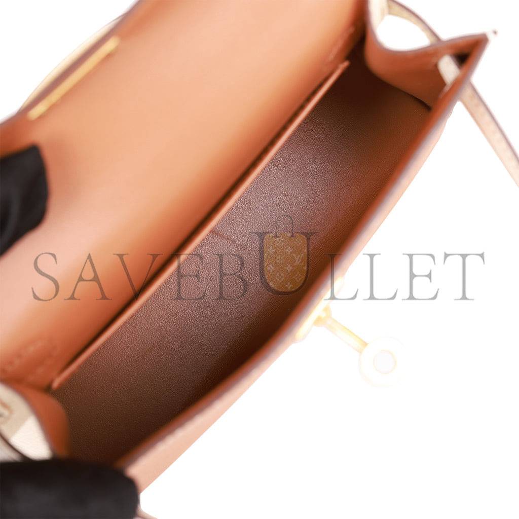 H**mes special order (hss) kelly mini sellier 20 gold and craie epsom gold hardware (19*12*5.5cm)