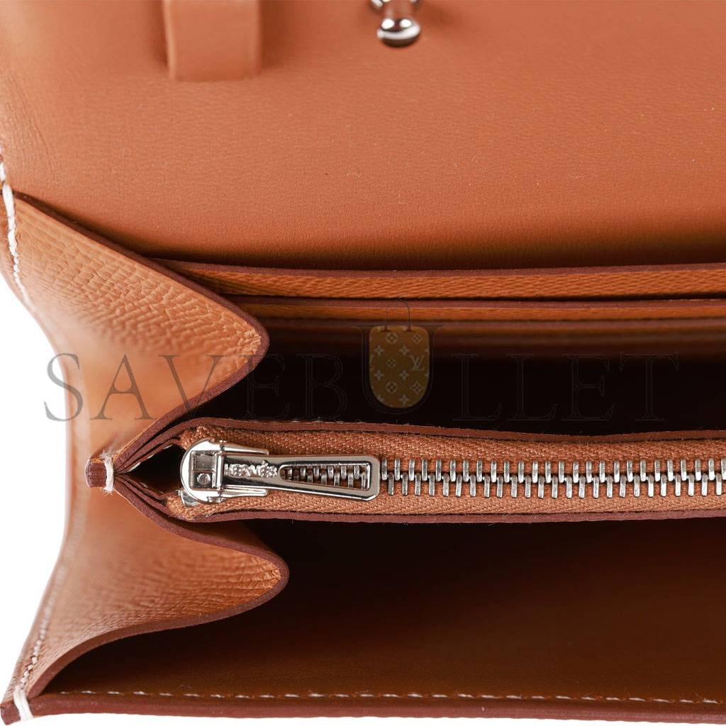 H**mes constance wallet to go gold epsom palladium hardware (22*11cm)