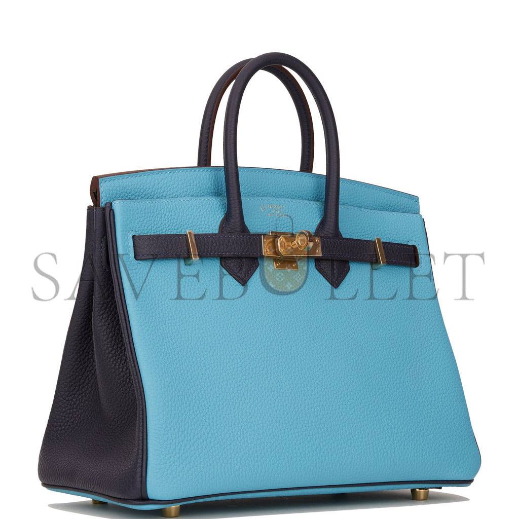 H**mes special order (hss) birkin 25 bleu du nord and bleu nuit togo permabrass hardware handmade (25cm)