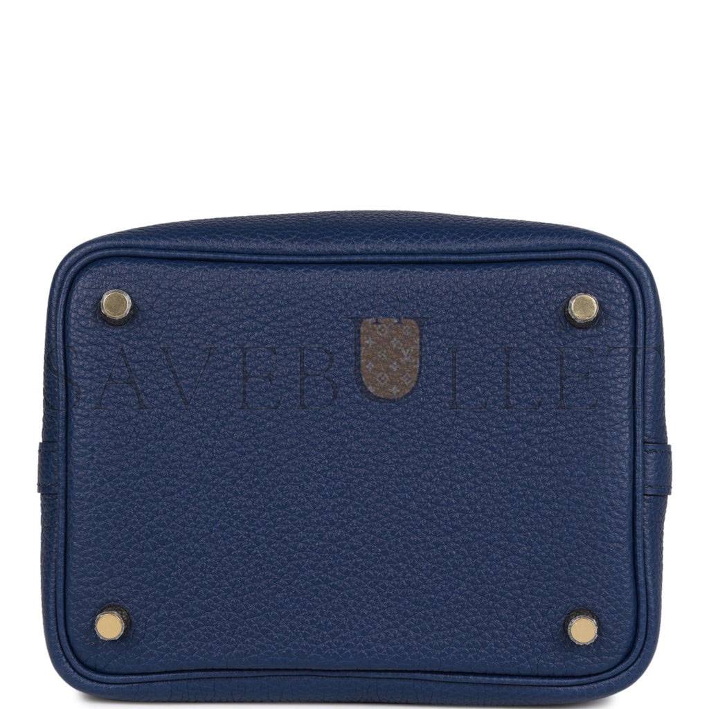 H**mes picotin lock 18 bleu saphir maurice gold hardware (18*13*18cm)