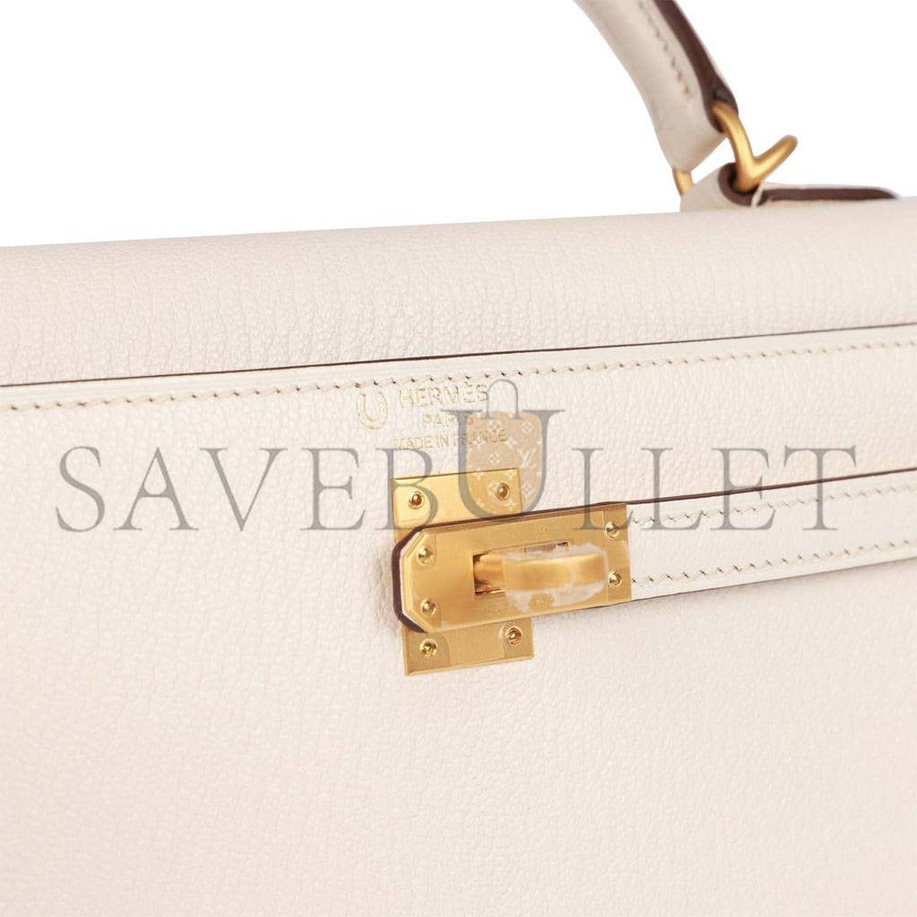 H**mes special order (hss) kelly sellier 25 nata verso epsom brushed gold hardware handmade (25*17*7cm)