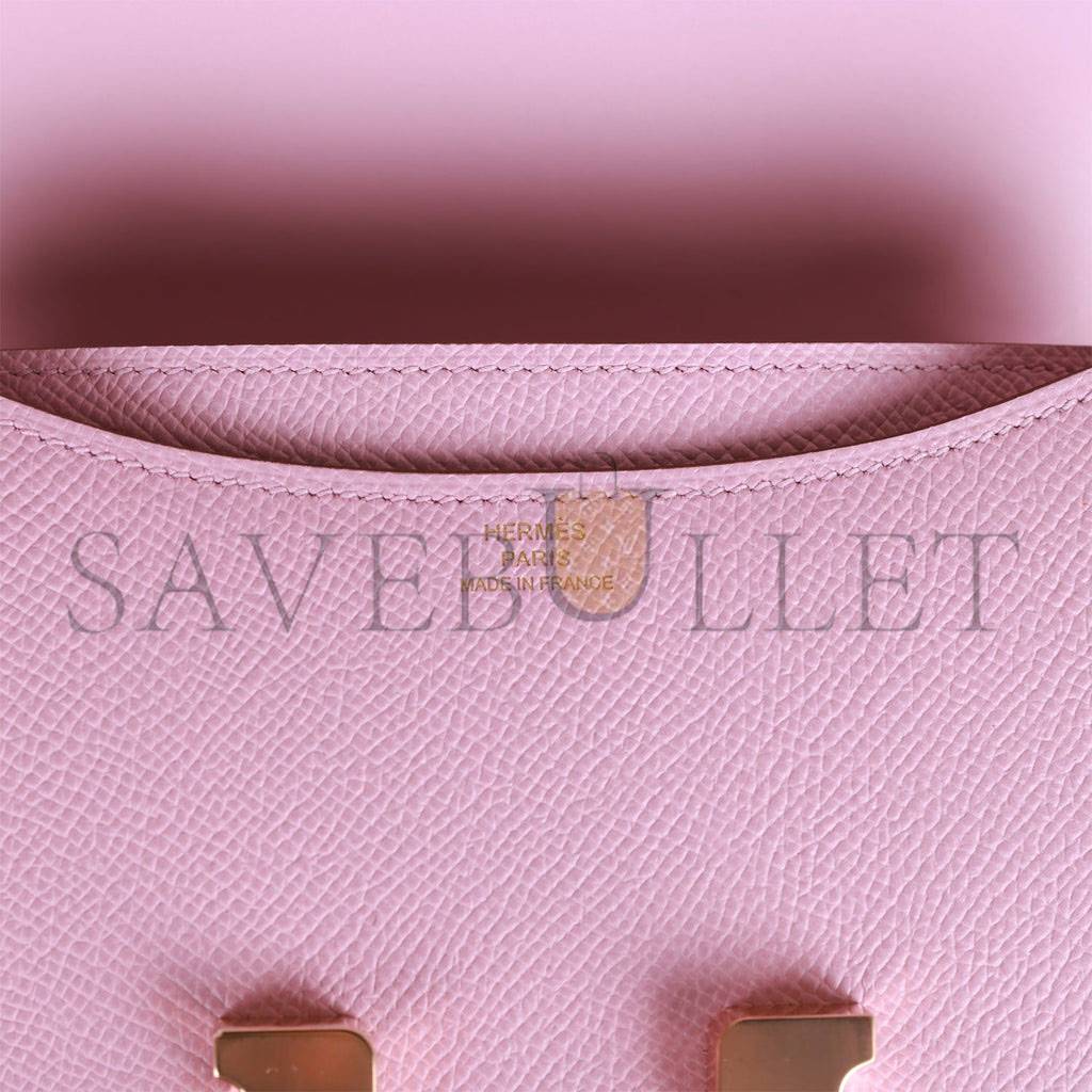 H**mes constance 18 mauve sylvestre epsom rose gold hardware (18cm)