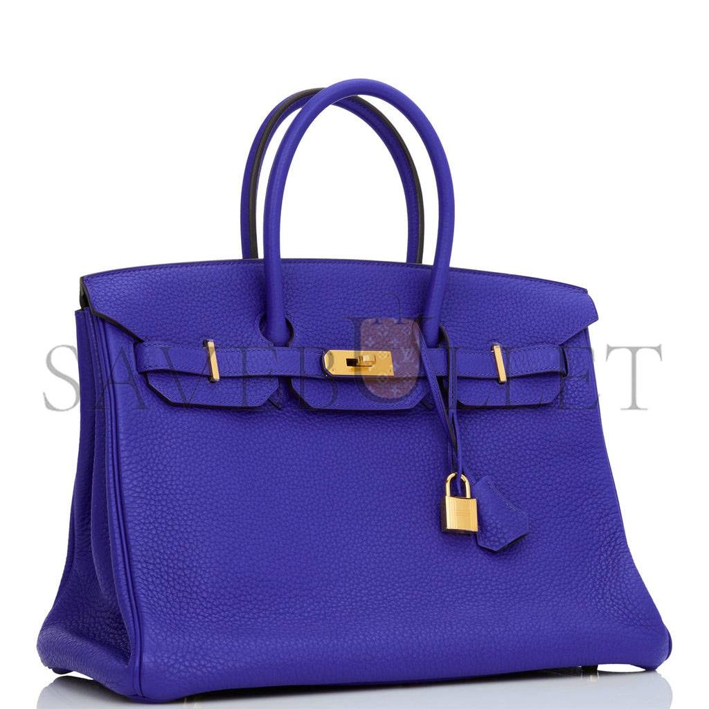 H**mes special order (hss) birkin 35 bleu electric verso clemence gold hardware (35*25*18cm)