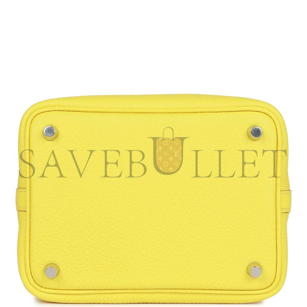 H**mes picotin lock 18 mimosa matte alligator and lime clemence touch palladium hardware(18*13*18cm)