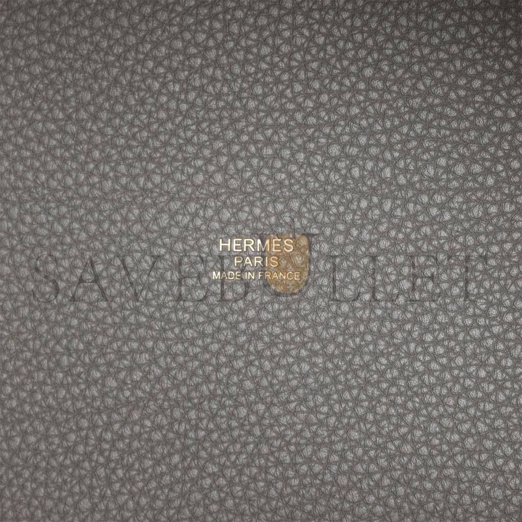 H**mes picotin lock 18 gris meyer clemence gold hardware (18*13*18cm)