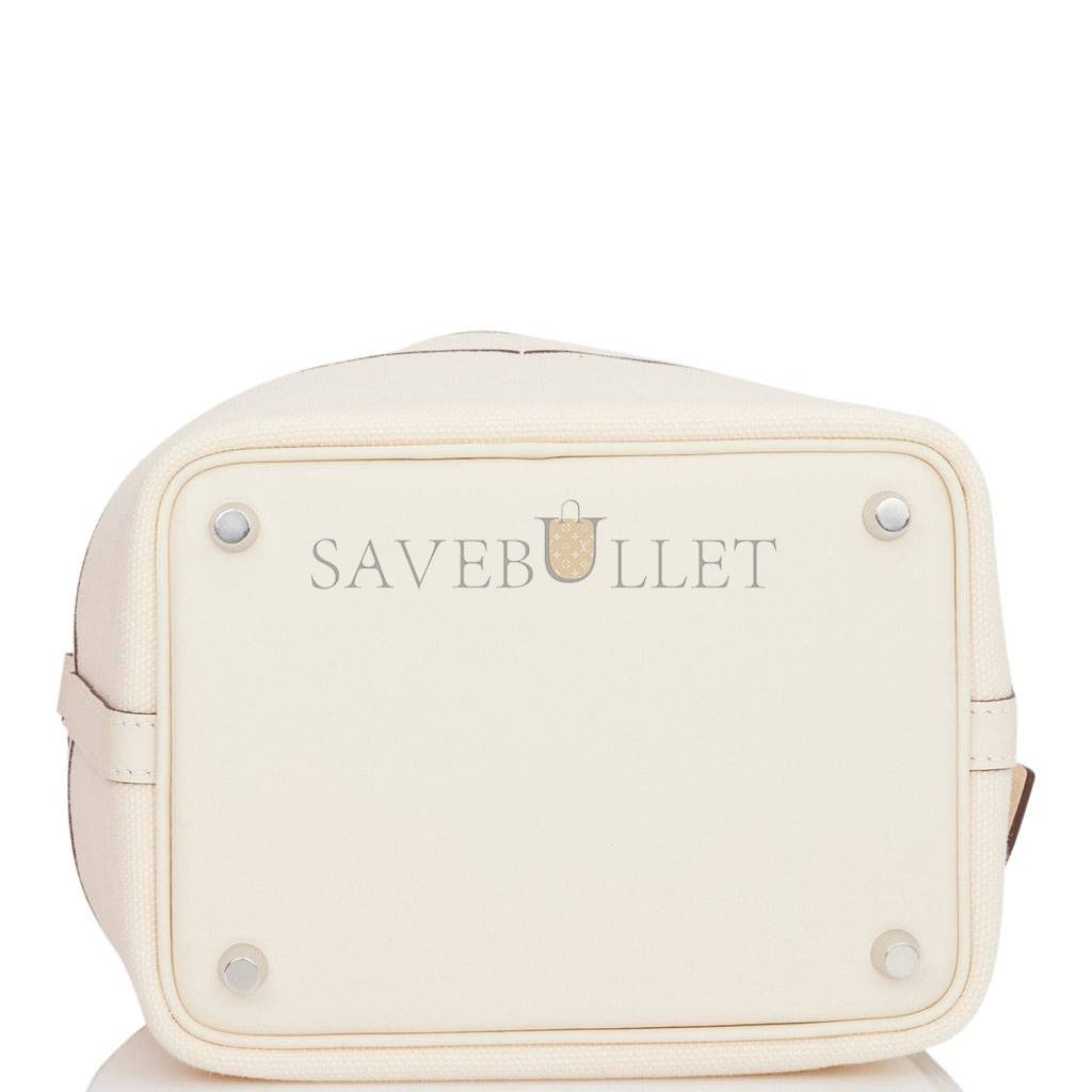 H**mes picotin cargo 18 nata swift and toile canvas palladium hardware (18*13*18cm)