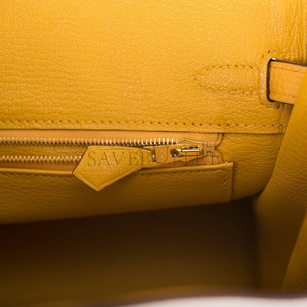 H**mes special order (hss) birkin 25 craie and jaune ambre togo brushed gold hardware handmade (25cm)