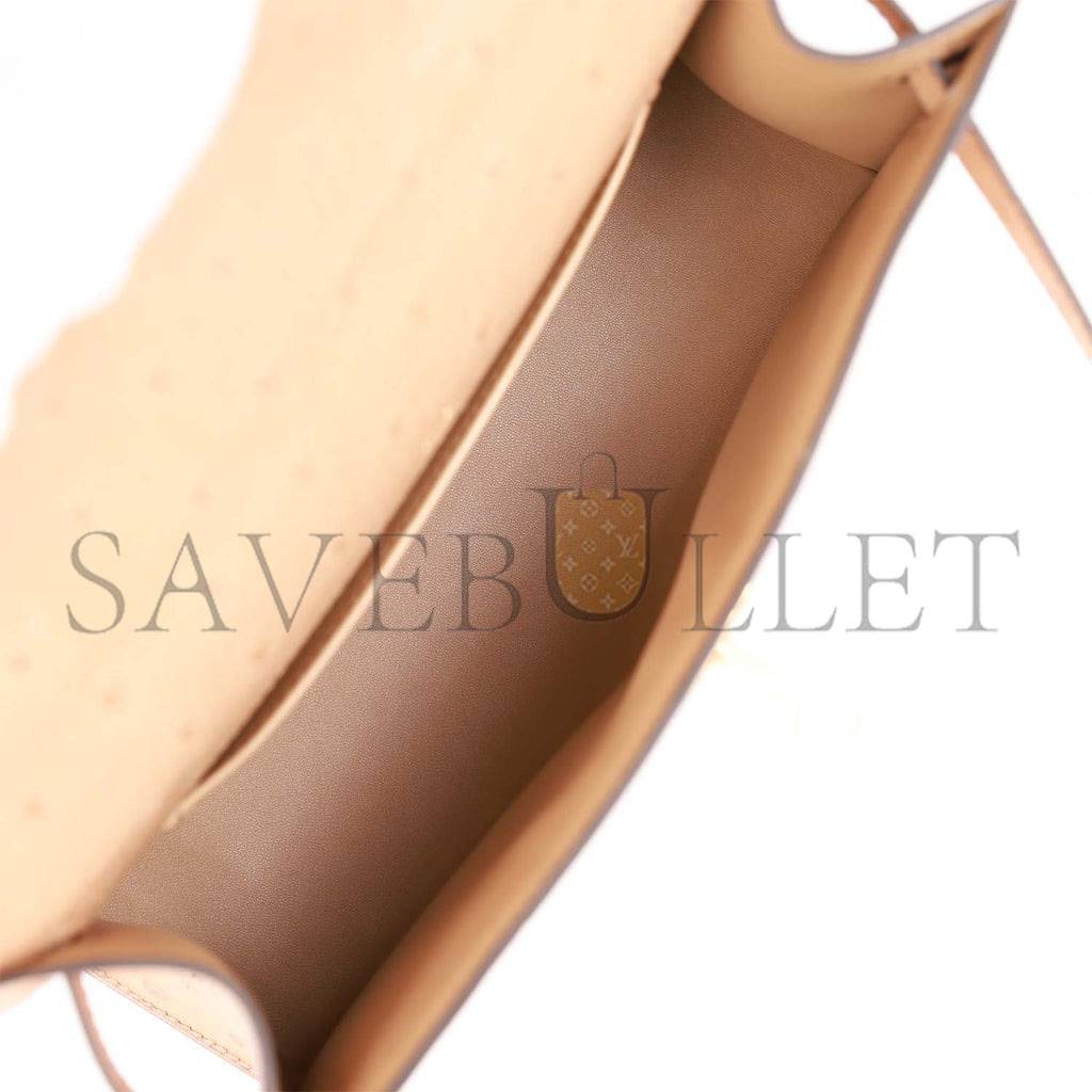 H**mes kelly pochette chai ostrich gold hardware (22*12*13cm)