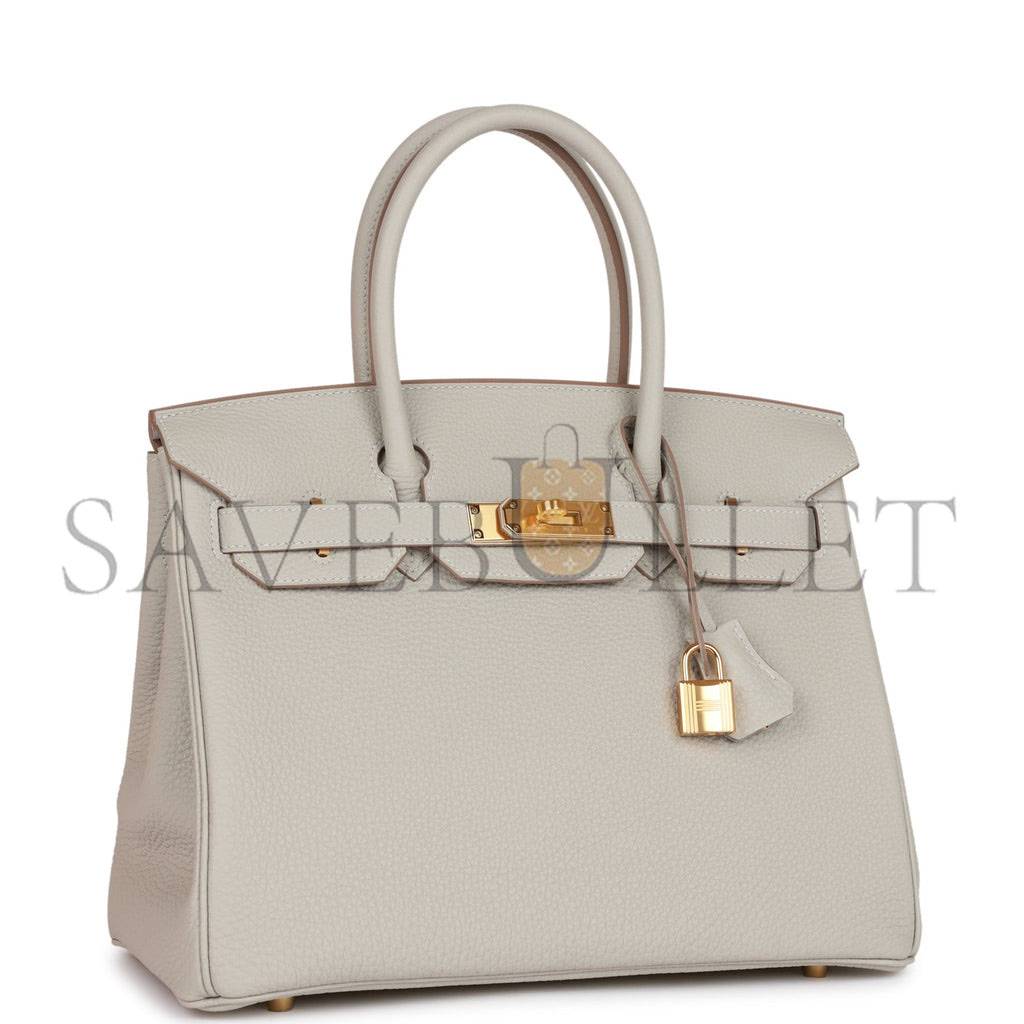 H**mes birkin 30 gris perle togo gold hardware (30cm)
