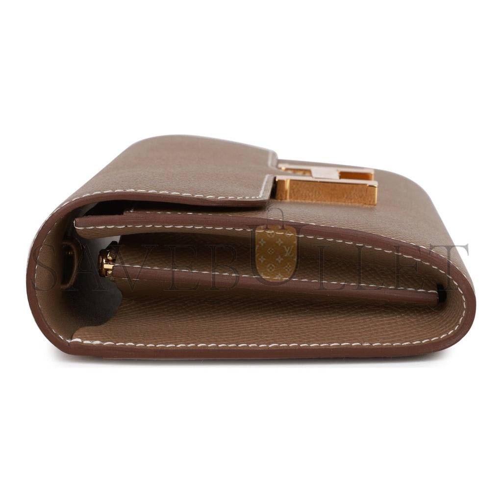 H**mes constance wallet to go etoupe epsom gold hardware (22*11cm)