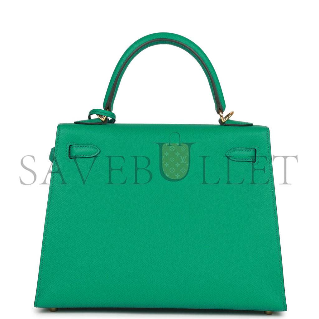 H**mes kelly sellier 25 vert jade epsom gold hardware handmade (25*17*7cm)