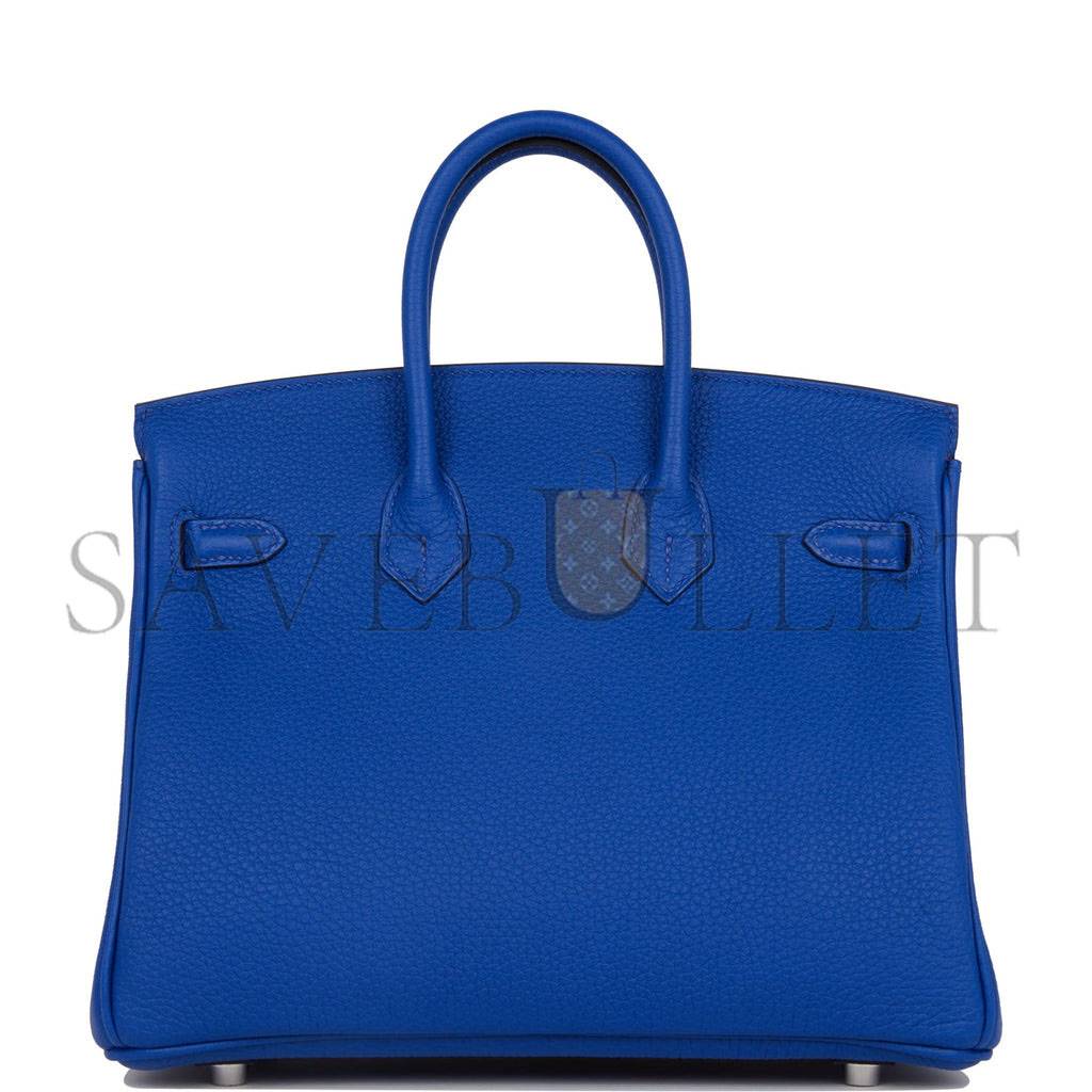 H**mes birkin 25 bleu royal verso togo palladium hardware handmade (25cm)