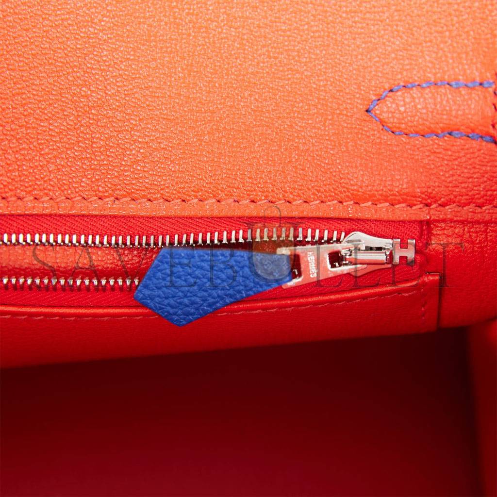 H**mes birkin 25 bleu royal verso togo palladium hardware handmade (25cm)