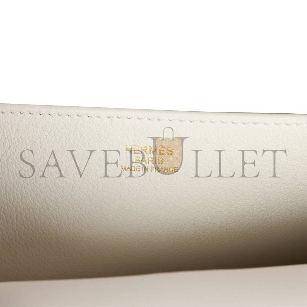 H**mes halzan 25 white evercolor gold hardware (25cm)