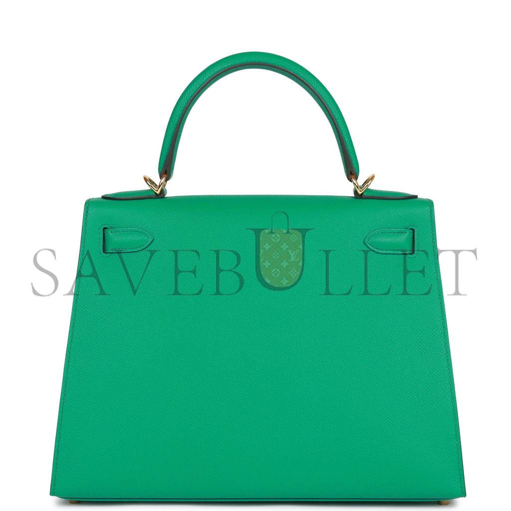 H**mes kelly sellier 28 vert jade epsom gold hardware (28*22*10cm)