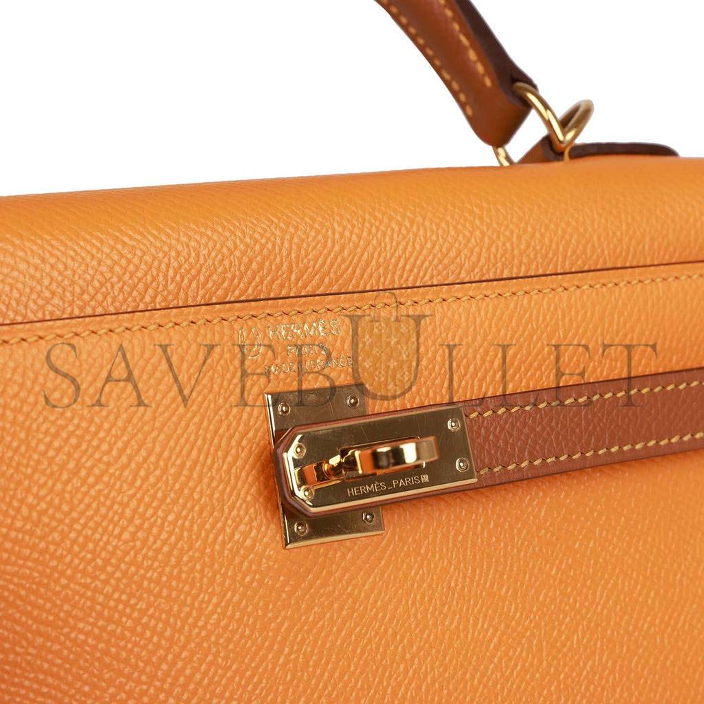 H**mes special order (hss) kelly sellier 25 jaune ambre and gold epsom gold hardware handmade (25*17*7cm)
