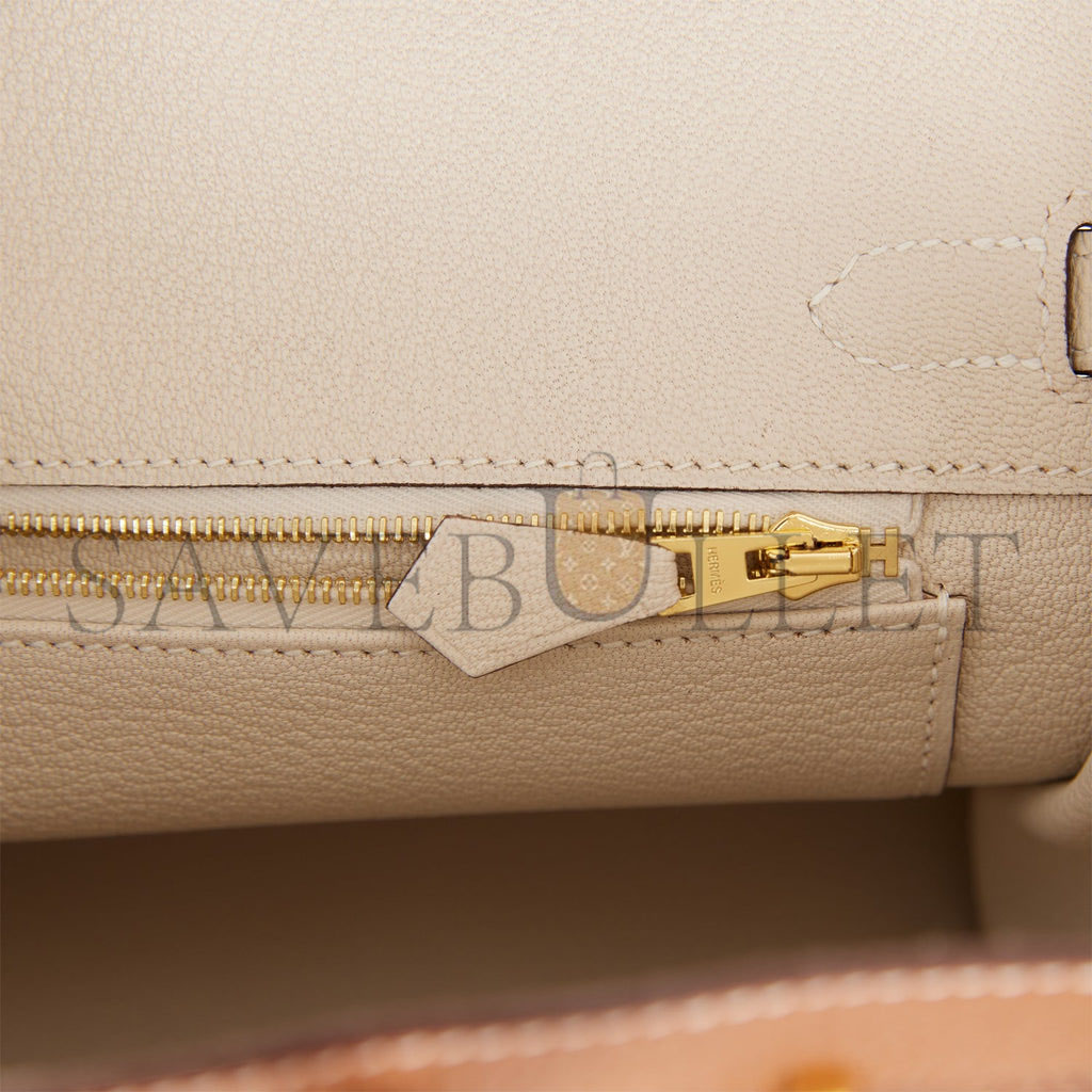 H**mes special order (hss) birkin 25 gold and craie togo brushed gold hardware handmade (25cm)
