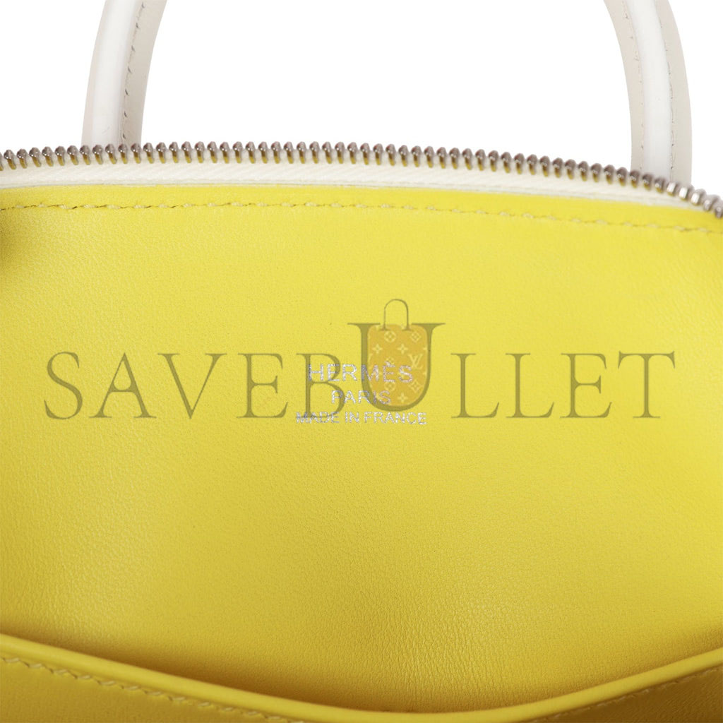 H**mes 1923 bolide 25 white evercolor verso palladium hardware (25*20*10cm)