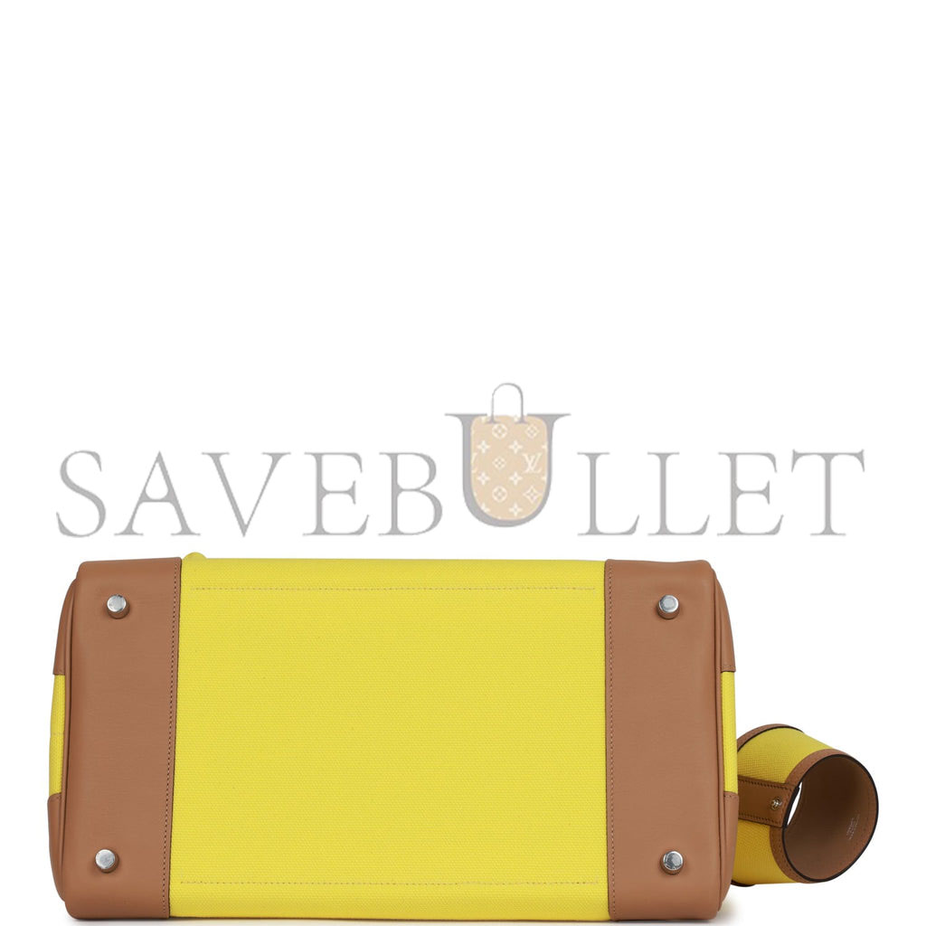 H**mes birkin cargo 35 jaune citron toile and chai swift palladium hardware 39728751083614 (35*28*18cm)