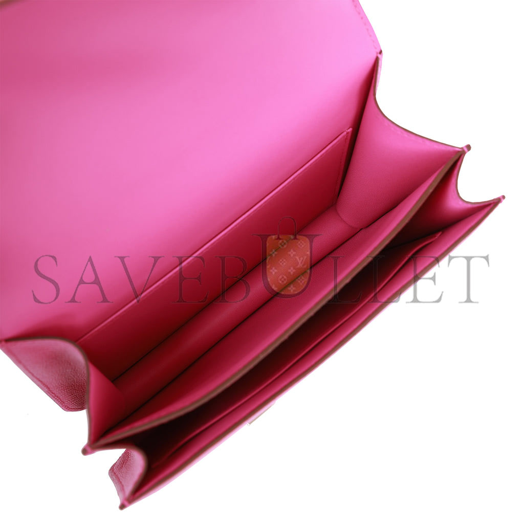 H**mes constance 18 magnolia evercolor palladium hardware (18cm)