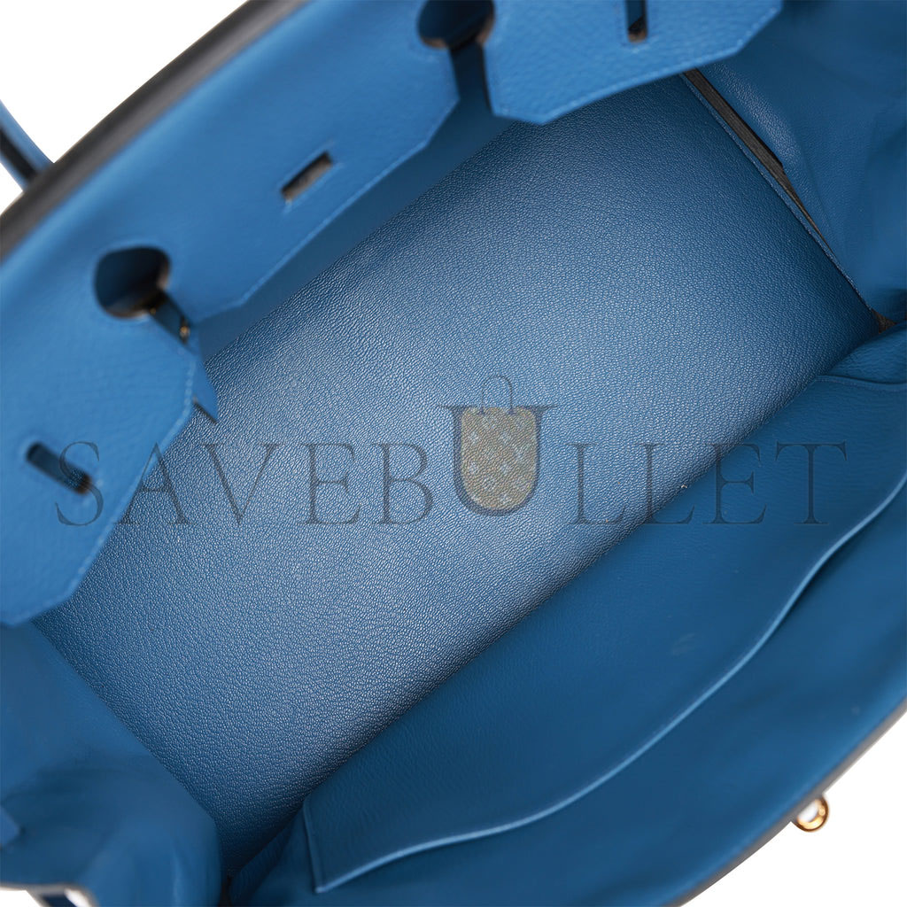 H**mes birkin 35 bleu agate togo gold hardware (35cm)