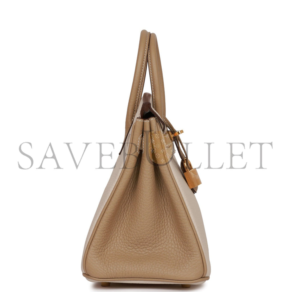 H**mes special order (hss) birkin 25 craie and trench togo gold hardware handmade (25cm)