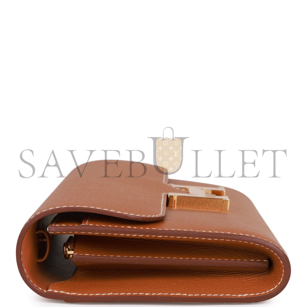 H**mes constance wallet to go gold epsom gold hardware (22*11cm)