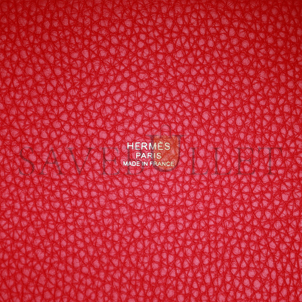 H**mes monochrome picotin 18 rose mexico clemence pink hardware (18*12*19cm)