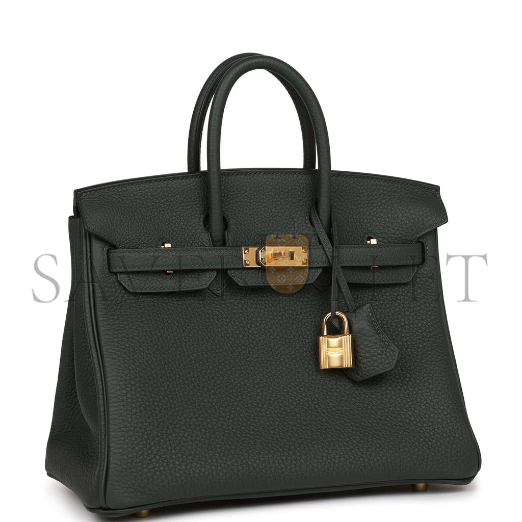 H**mes birkin 25 vert fonce togo gold hardware handmade (25cm)