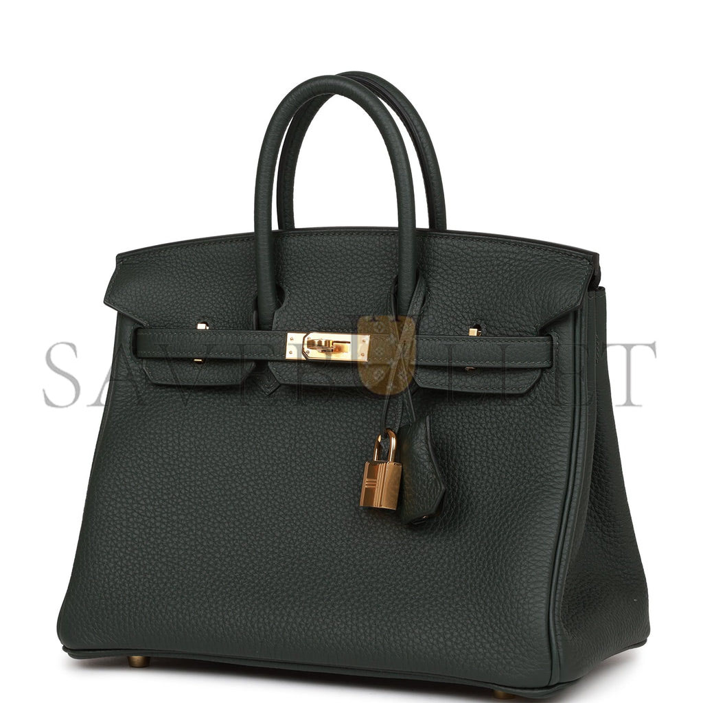 H**mes birkin 25 vert fonce togo gold hardware handmade (25cm)